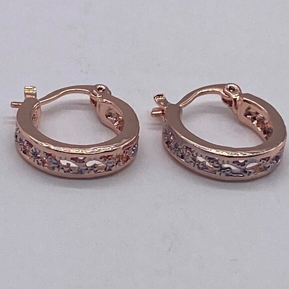 Women's Hoop Earrings Gold Platinum Filled Rose Gold & Sliver‎ Tone - Picture 9 of 13